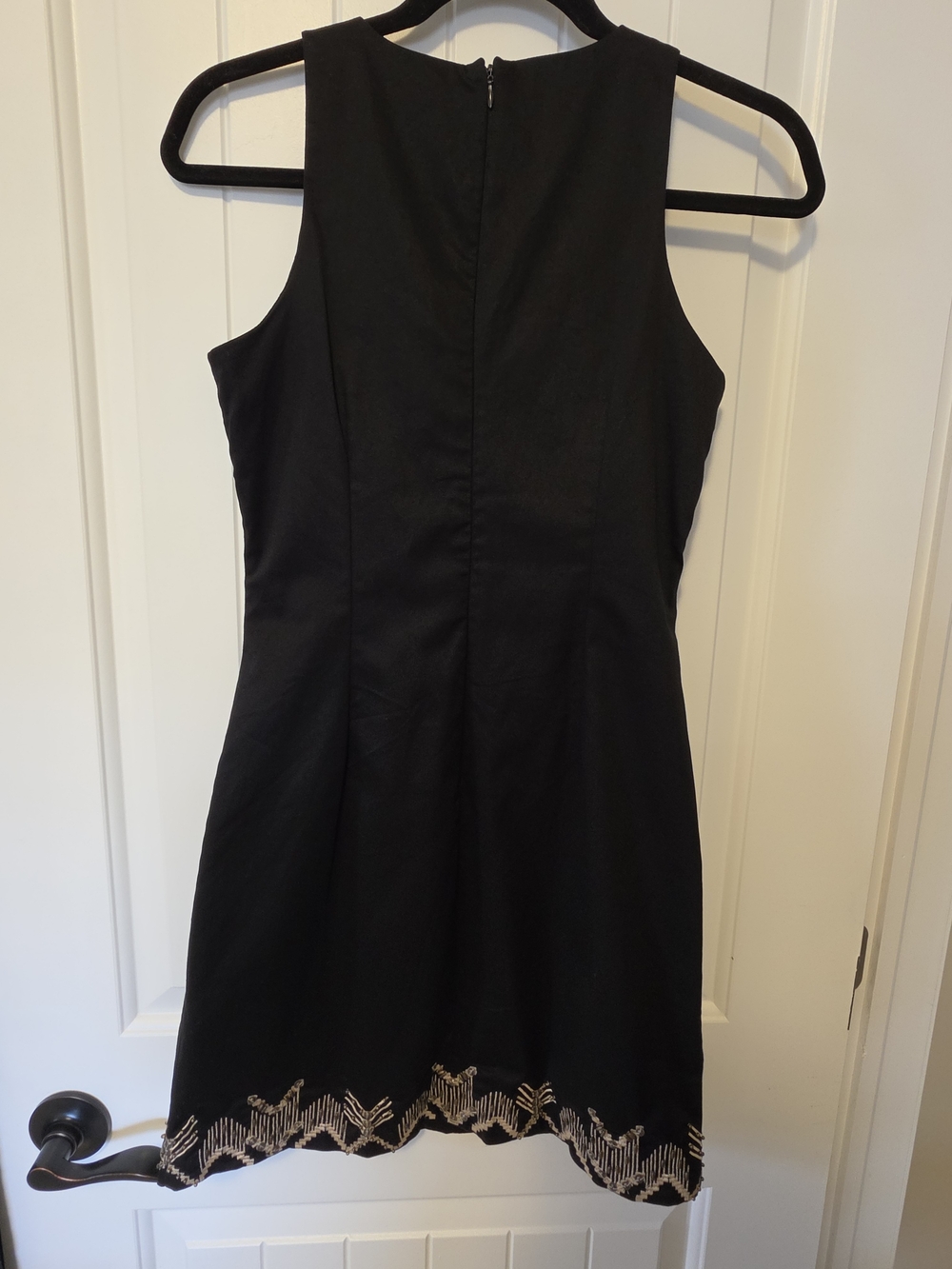 le chateau Black Sheath Dress with Gold Beaded Neckline - Picture 3 of 12